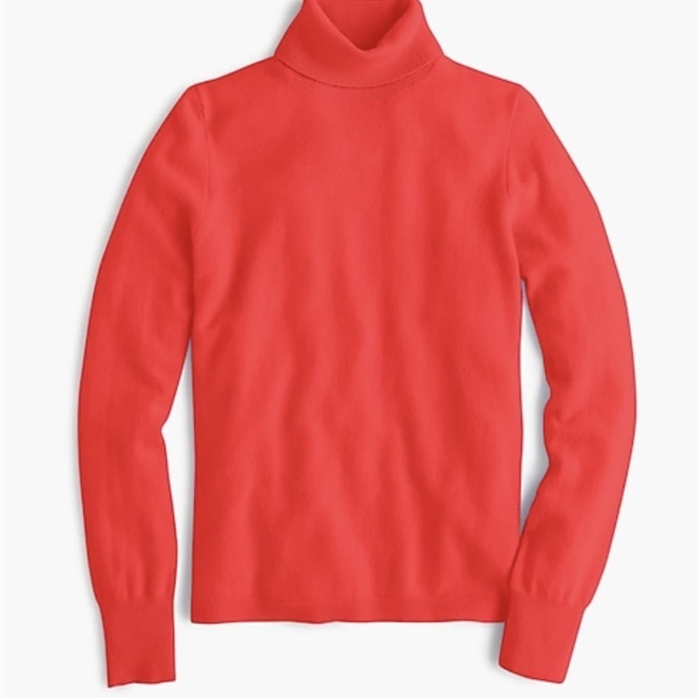 JCREW | NWT red turtleneck sweater 100% Cashmere BRIGHT CERISE